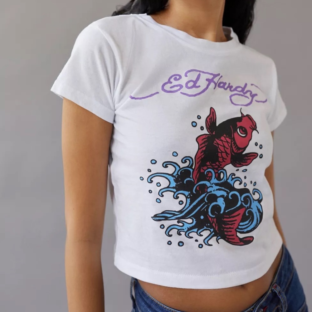 Urban outfitters ed Hardy baby tee